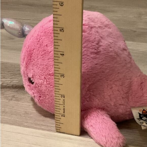 Jellycat Sea Sorbet Fuschia Narwhal Soft Toy Plush Pink Stuffed Animal - Picture 5 of 5